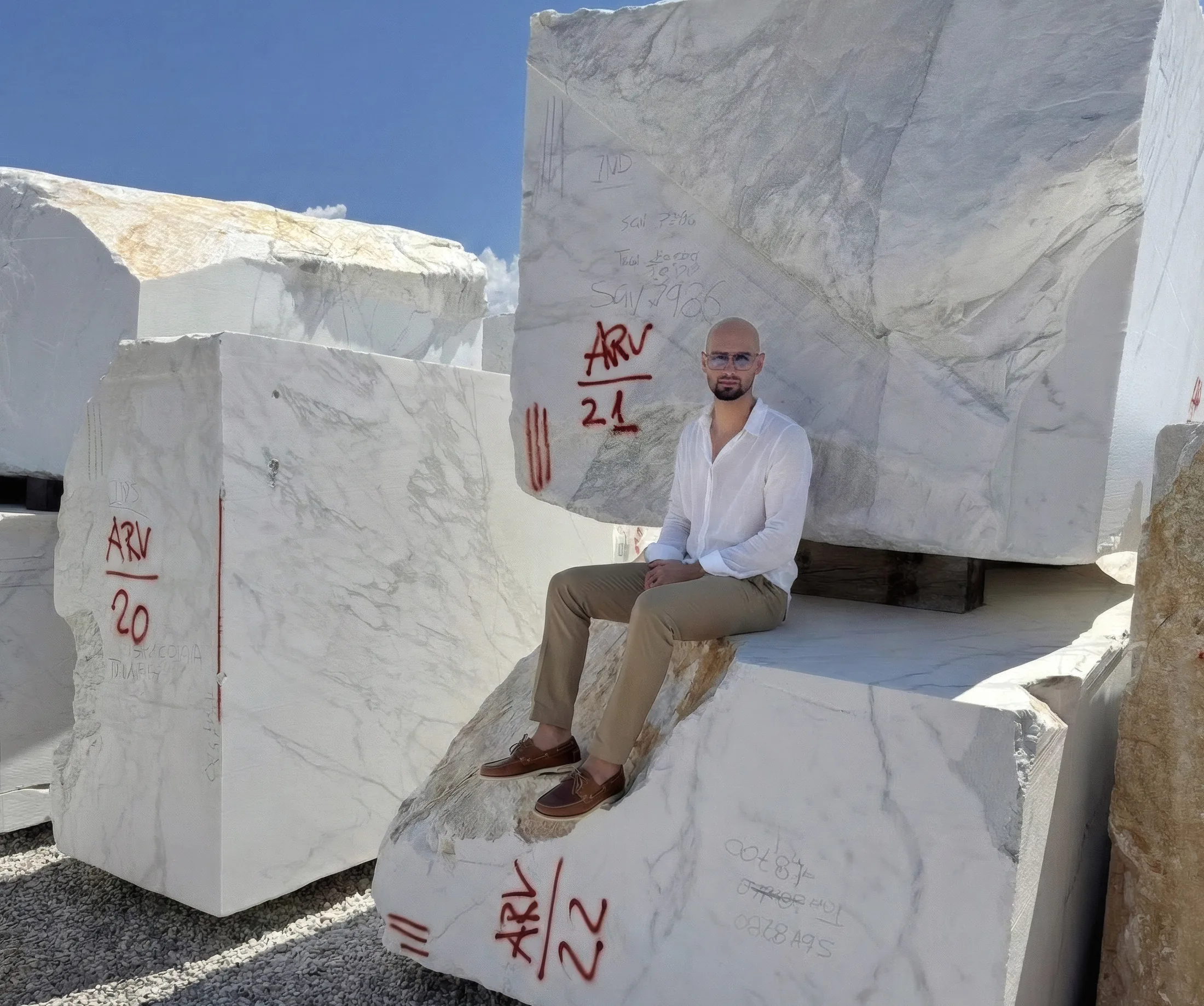 Verified marble block lots feeding executable pricing